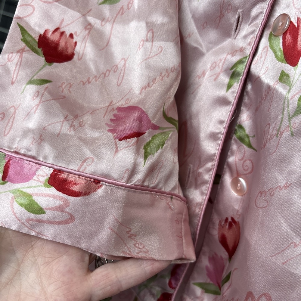 Valerie Stevens women's XL Pink floral Love Notes pajama set long sleeve pants - Picture 4 of 14